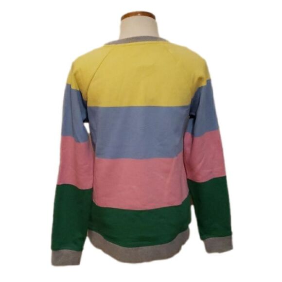 Boden Printed Cotton Sweatshirt Pale Lemon, Formica Pink Size Small NWT - Picture 2 of 4